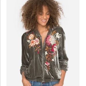 Johnny Was Chrys Velvet Bomber Jacket